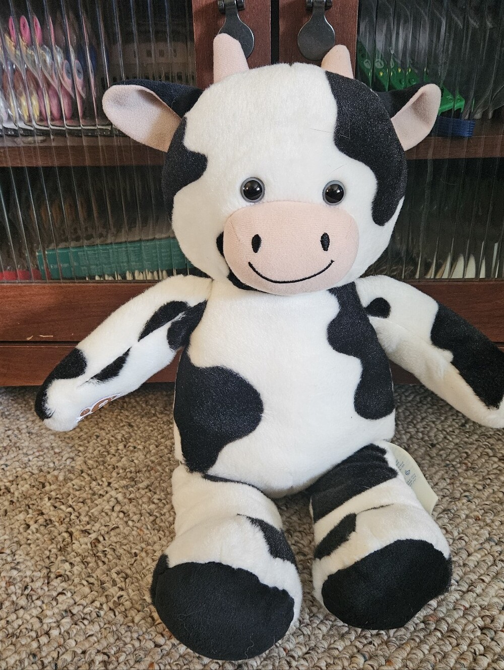 Build A Bear Black White Cuddly Cow